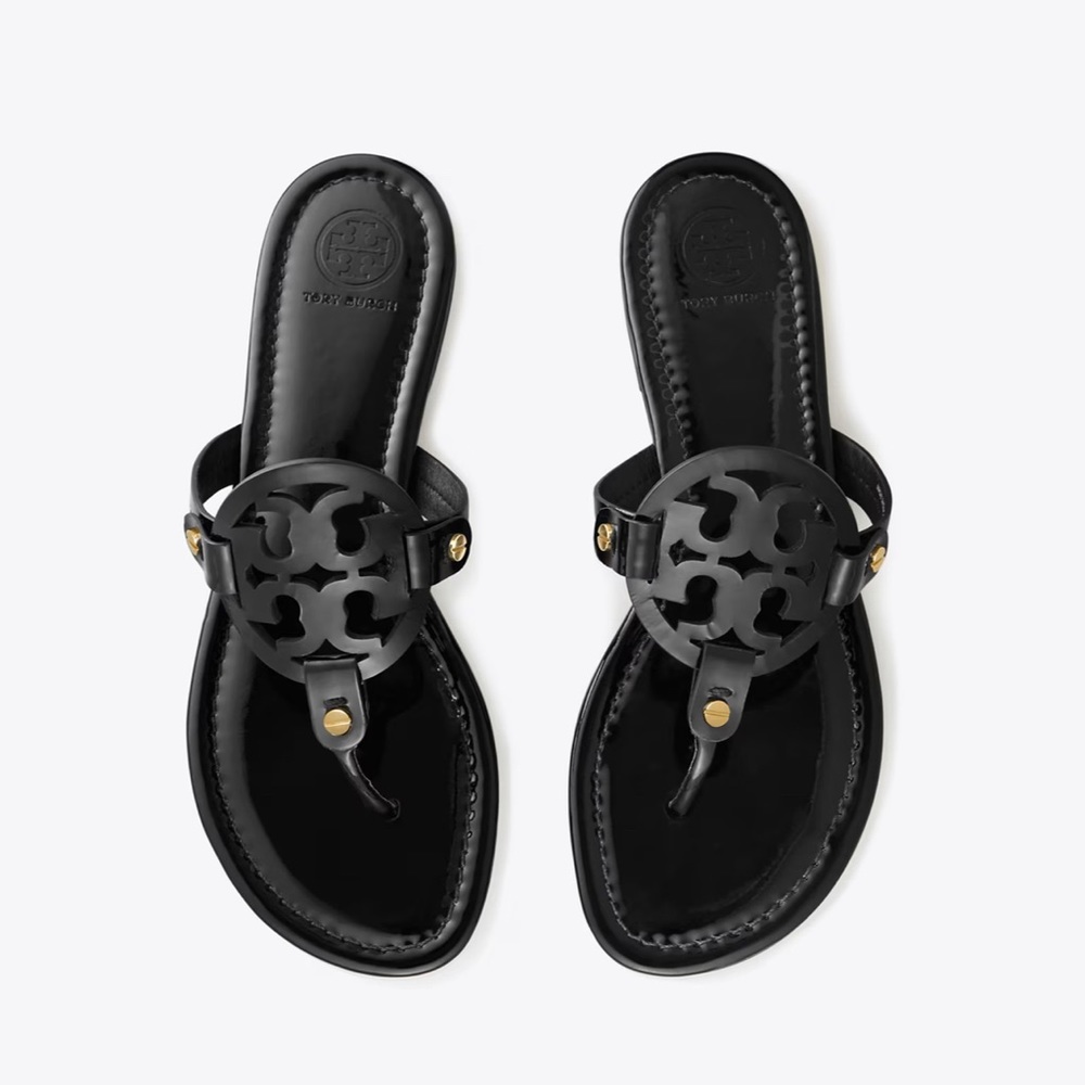 Black patent leather Tory Burch Miller Sandals - 8.5